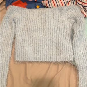 Blue fuzzy sweater